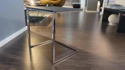 Beistelltisch Mell 2810 Platte M21 Lack Anthrazit Metallgestell Verchromt