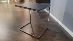 Beistelltisch Mell 2810 Platte M21 Lack Anthrazit Metallgestell Verchromt