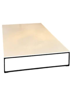 Beistelltisch Mell Platte MDF Reinweiß P23 Gestell Metall P120 Schwarz Pulverbeschichtet