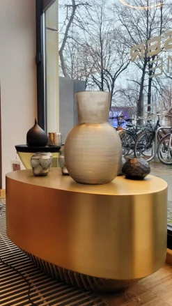 Beistelltisch Midas Messing Geschliffen Leicht Brüniert Sockel Handpoliert