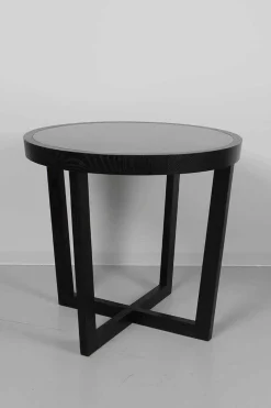 Beistelltisch Mood Platte Stahlgrau Gestell Esche Wenge Gebeizt