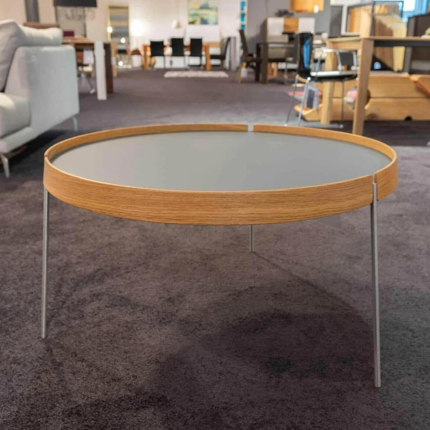 Beistelltisch Nano mit Abnehmbarem Wendetablett Eiche Geölt