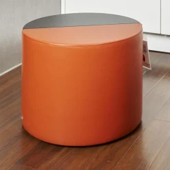 Beistelltisch Nieder 62 Bezug Leder 24 Select 148 Maine Gestell Stahl Schwarz Beschichtet