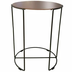 Beistelltisch Oki Platte Aluminium Kupferfarben Lackiert Gestell Stahl Bronze