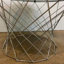 Beistelltisch Oota 156 T5 Platte Glas Schwarz Getönt Gestell Edelstahl Poliert