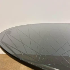 Beistelltisch Oota 156 T5 Platte Glas Schwarz Getönt Gestell Edelstahl Poliert