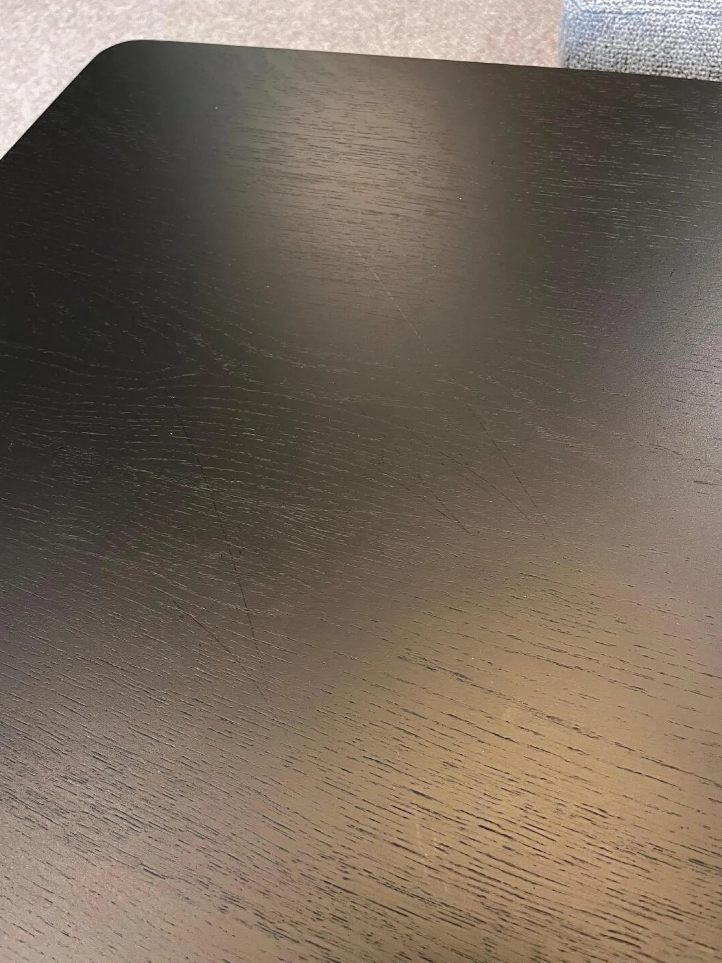 Beistelltisch Pilotis T 7760 Tischplatte Massivholz Eiche Schwarz Dunkel Lackiert Metallgestell Schwarzchrom