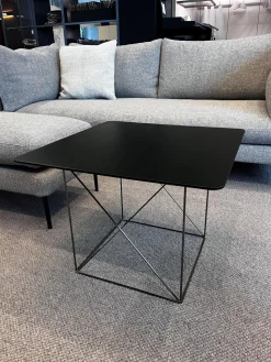 Beistelltisch Pilotis T 7760 Tischplatte Massivholz Eiche Schwarz Dunkel Lackiert Metallgestell Schwarzchrom