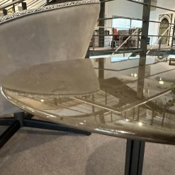 Beistelltisch Rays Platte Stone Grey Marmor Grau Gestell Zinnfarbiges Finish Grau