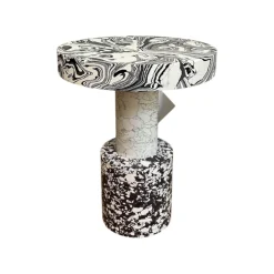 Beistelltisch Siwrl Table Large Marmor Mehrfarbig Weiß Schwarz