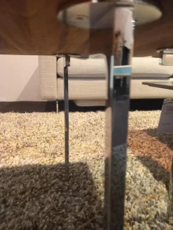 Beistelltisch Sting T3850 Tischplatte Nussbaum Massiv Natur Geölt Gestell Verchromt Mit Syno Gleitern