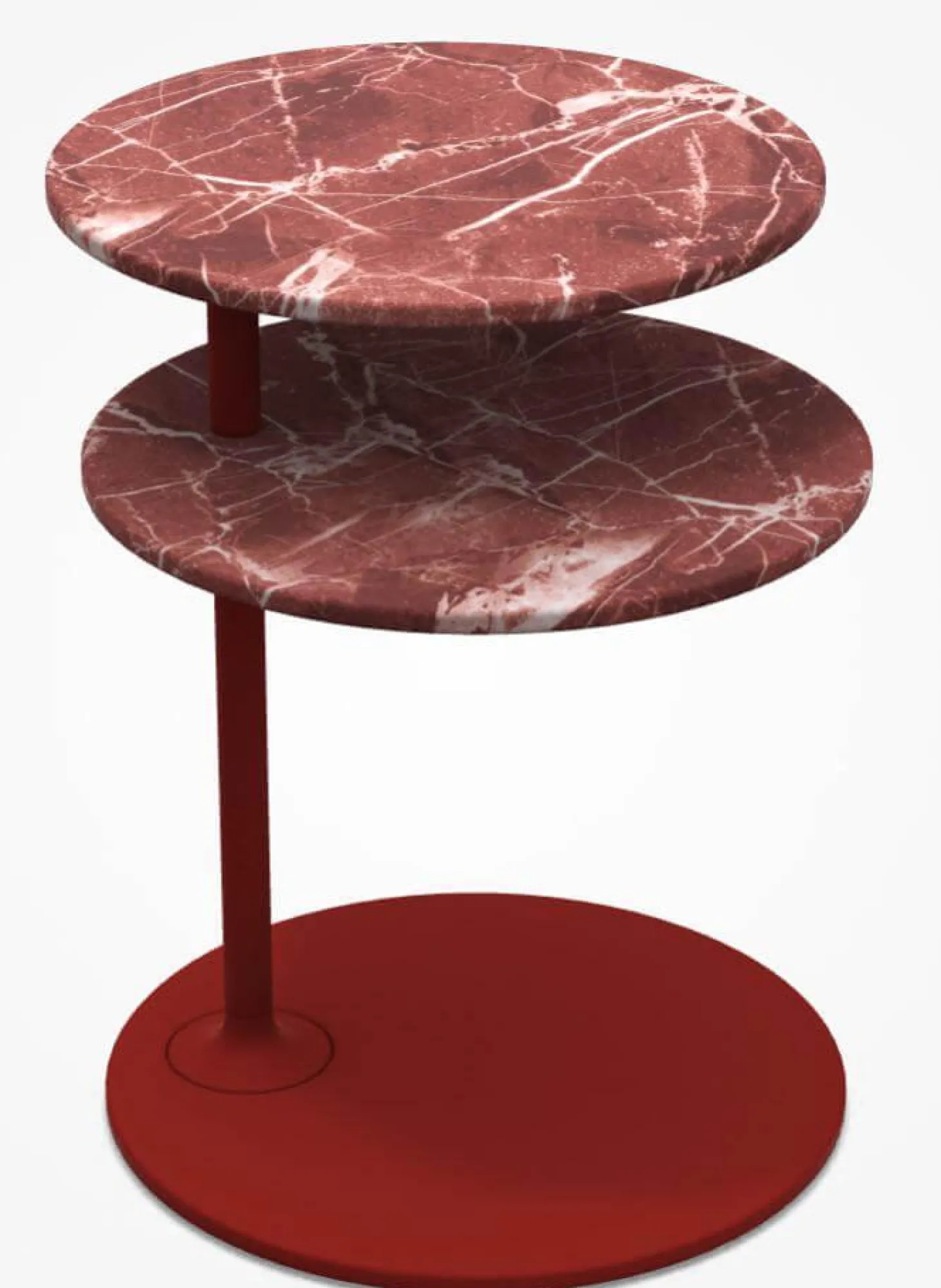 Beistelltisch Vicino VTR1 Marmor Rot Drehbar