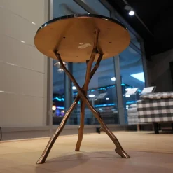 Beistelltisch Westchester Tischplatte Schwarzer Marmor Zweiggestell Metall Mit Gold Finish