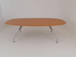 Besprechnungstisch Graph 300/00 Platte Furnier Eiche Natur Lackiert Gestell Glanzverchromt Mit Gleitern