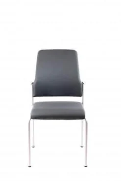 Besucherstuhl 400G Stoff Schwarz Stapelbar