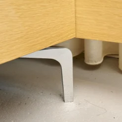 Bett B3 Eiche Furniert Hell Füße Verchromt Inklusive 2 Matratzen Und Lattenroste