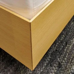 Bett B3 Eiche Furniert Hell Füße Verchromt Inklusive 2 Matratzen Und Lattenroste