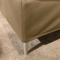 Bett Bohemian Leder Monza Braun mit Matratze H1/H2