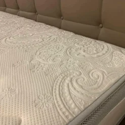 Bett Bohemian Leder Monza Braun mit Matratze H1/H2