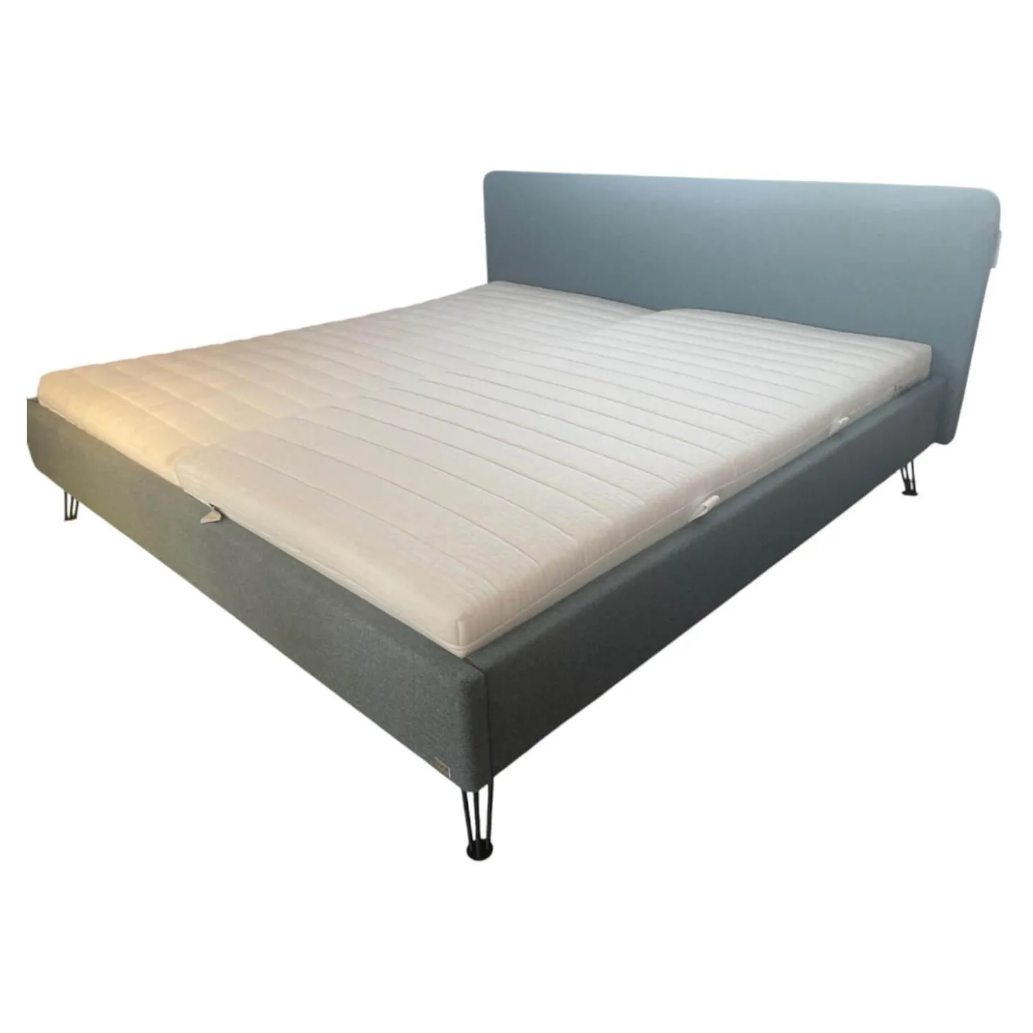 Bett Ciara 7121 218 Stoff Kitana Aqua Himmelblau Grau Blau Füße Fasio Anthrazit ohne Rost ohne Matratzen