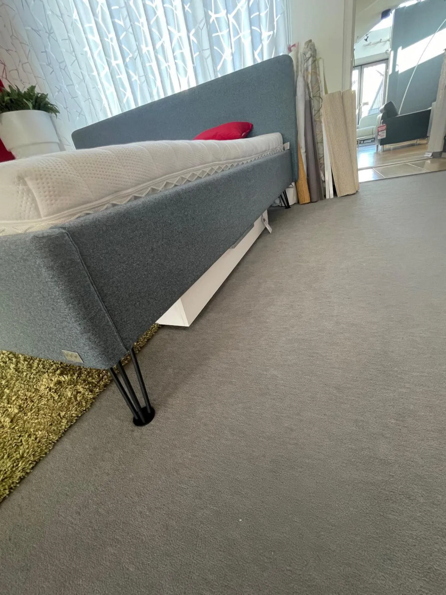 Bett Ciara 7121 218 Stoff Kitana Aqua Himmelblau Grau Blau Füße Fasio Anthrazit ohne Rost ohne Matratzen