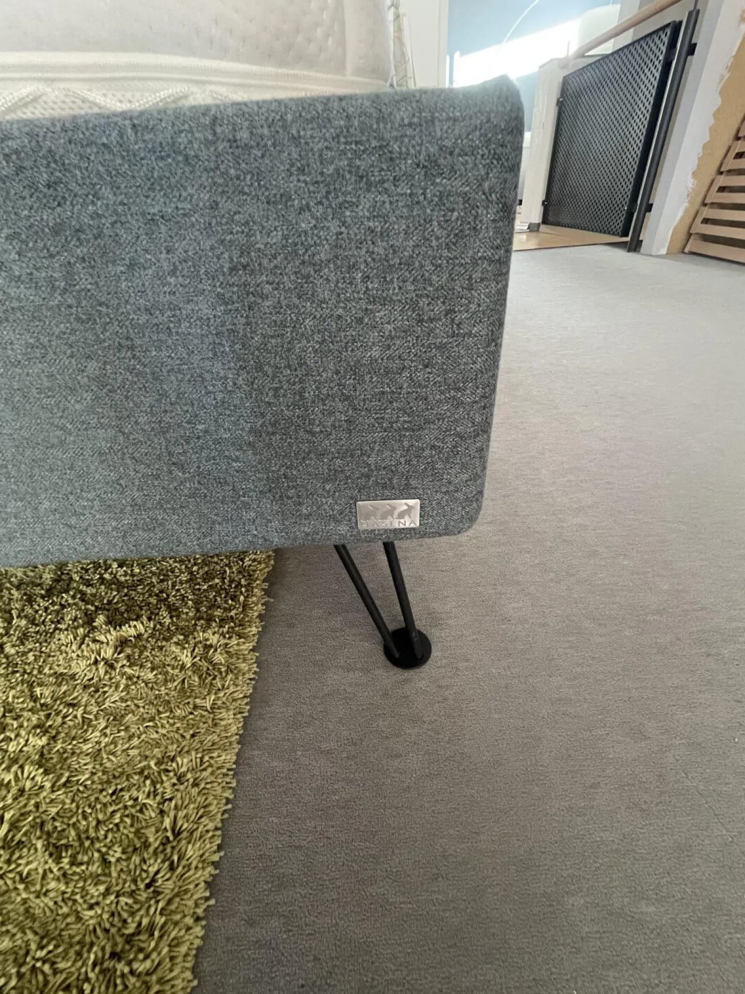 Bett Ciara 7121 218 Stoff Kitana Aqua Himmelblau Grau Blau Füße Fasio Anthrazit ohne Rost ohne Matratzen