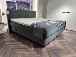 Bett Couture Stoff 8675 Blau mit 2 Matratzen Topper Plaid