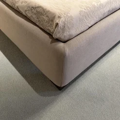 Bett Dream Deluxe Stoff Linen 341 Taupe Grau Kopfteil Riposo Füße Ivio Buche Massiv Marrone Schwarz Mit Verstellbarem Kopfteil