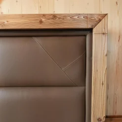 Bett Gestell Tanne Altholz Gebrannt Kopfteil Cielo Anelin Leder Braun Ohne Matratzen Und Lattenrost Inklusive 2 Nachttischen