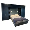 Bett Izzy Lack M82 Atlantic Blau Grau Inklusive Matratzen Mit Schrankwand Collect Plus Innen M82 Atlantic Blau Grau Außen M83 Navy Dunkelblau Ohne Beleuchtung