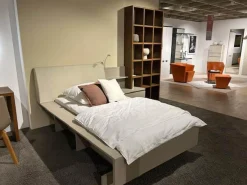 Bett mit Anbauregal Skara Schlafen Lack Cashmere (R4)