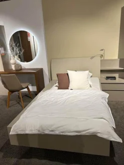 Bett mit Anbauregal Skara Schlafen Lack Cashmere (R4)