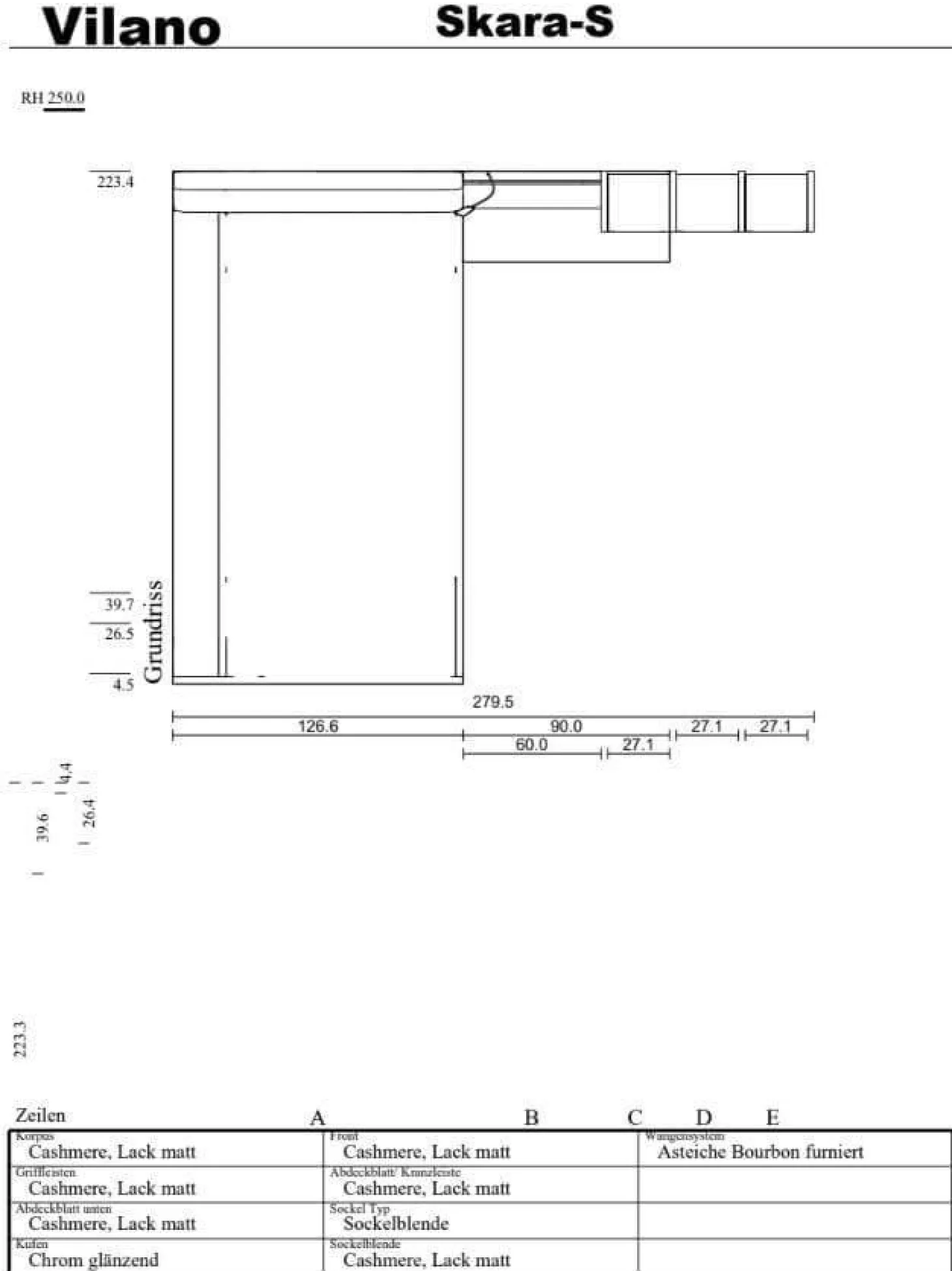 Bett mit Anbauregal Skara Schlafen Lack Cashmere (R4)