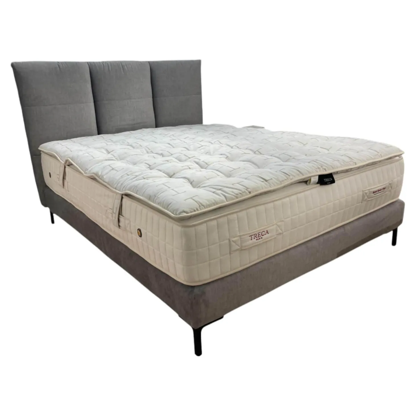 Bett Moon Stoff Endless CA16955 094 Grau Gestell Schwarz Matratze Imperial Symbiose Inklusive Topper Rivoli