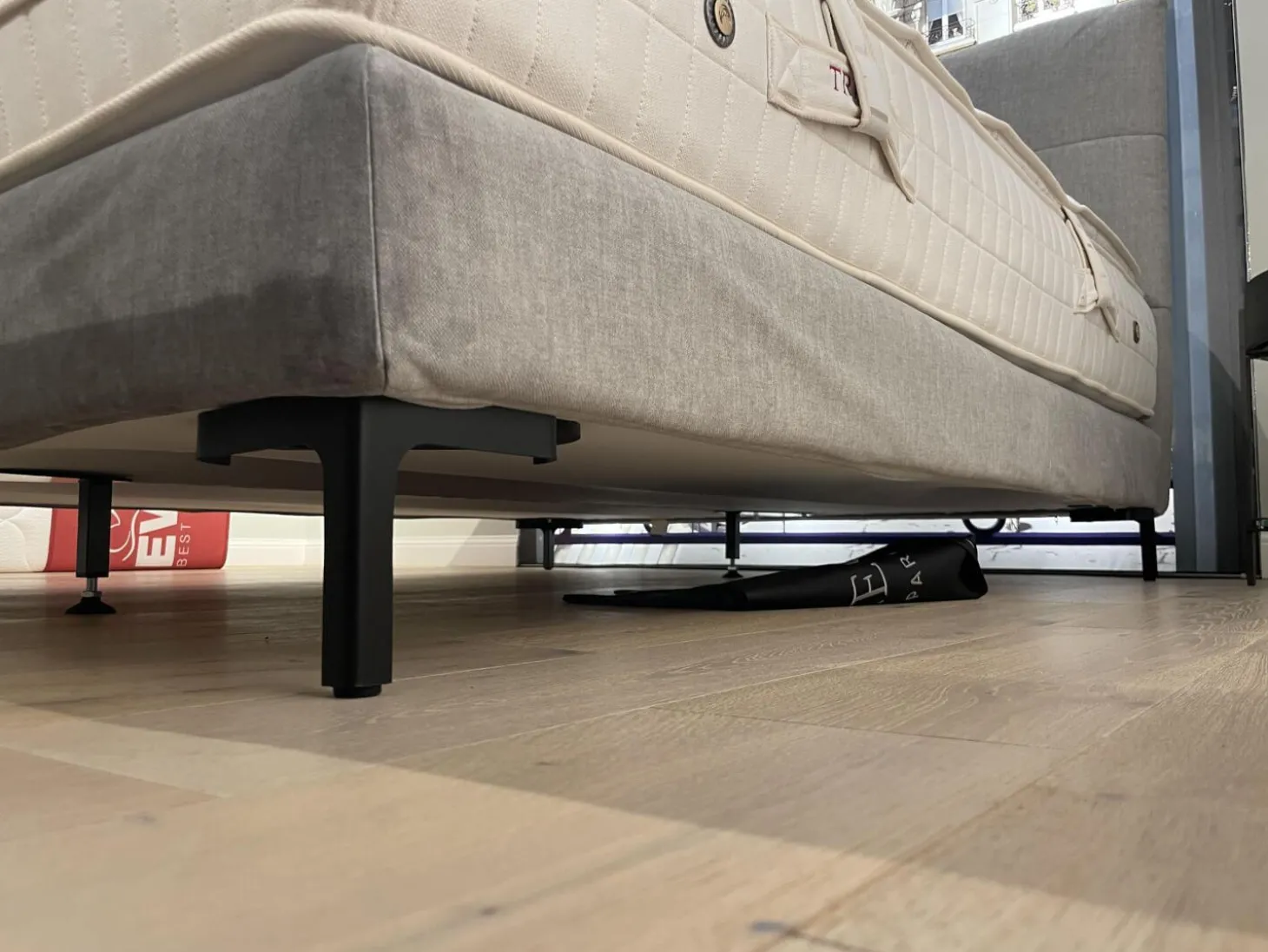 Bett Moon Stoff Endless CA16955 094 Grau Gestell Schwarz Matratze Imperial Symbiose Inklusive Topper Rivoli