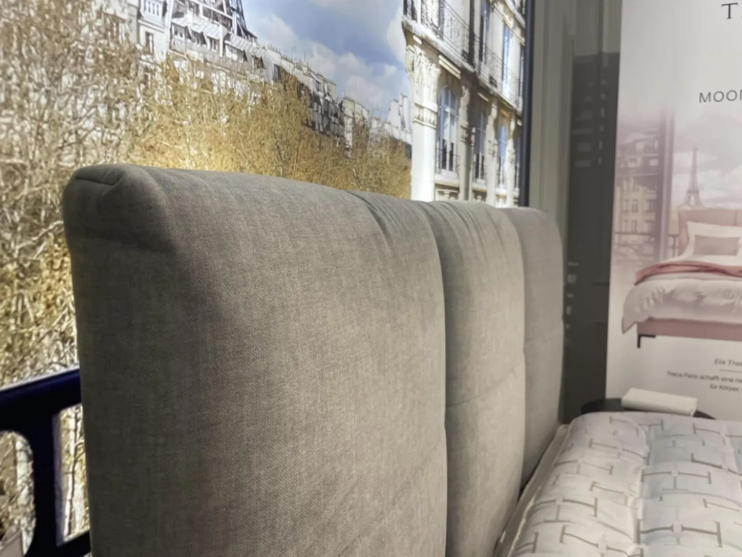 Bett Moon Stoff Endless CA16955 094 Grau Gestell Schwarz Matratze Imperial Symbiose Inklusive Topper Rivoli