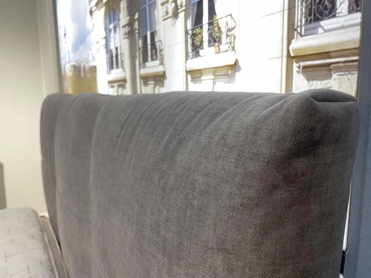 Bett Moon Stoff Endless CA16955 094 Grau Gestell Schwarz Matratze Imperial Symbiose Inklusive Topper Rivoli