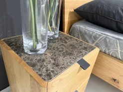 Bett Nesuto Mit Beistelltisch Loup Und Nachtschrank Nesuto Eiche Geölt Und Gewachst Mit Nackenrolle Ohne Matratze Und Lattenrost