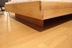 Bett Nox Eiche Holzhaupt Naturöl mit Komforthöhe Ohne Lattenrost Und Matratze