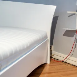 Bett Rom Lack Weiß 31 Effekt-Fuß Anthrazit Ohne Matratzen Und Ohne Lattenrost