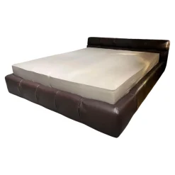 Bett Tufty Time Leder 1228350 Kora Dunkelbraun Füße Eiche Natur Inklusiv Matratze und Lattenrost