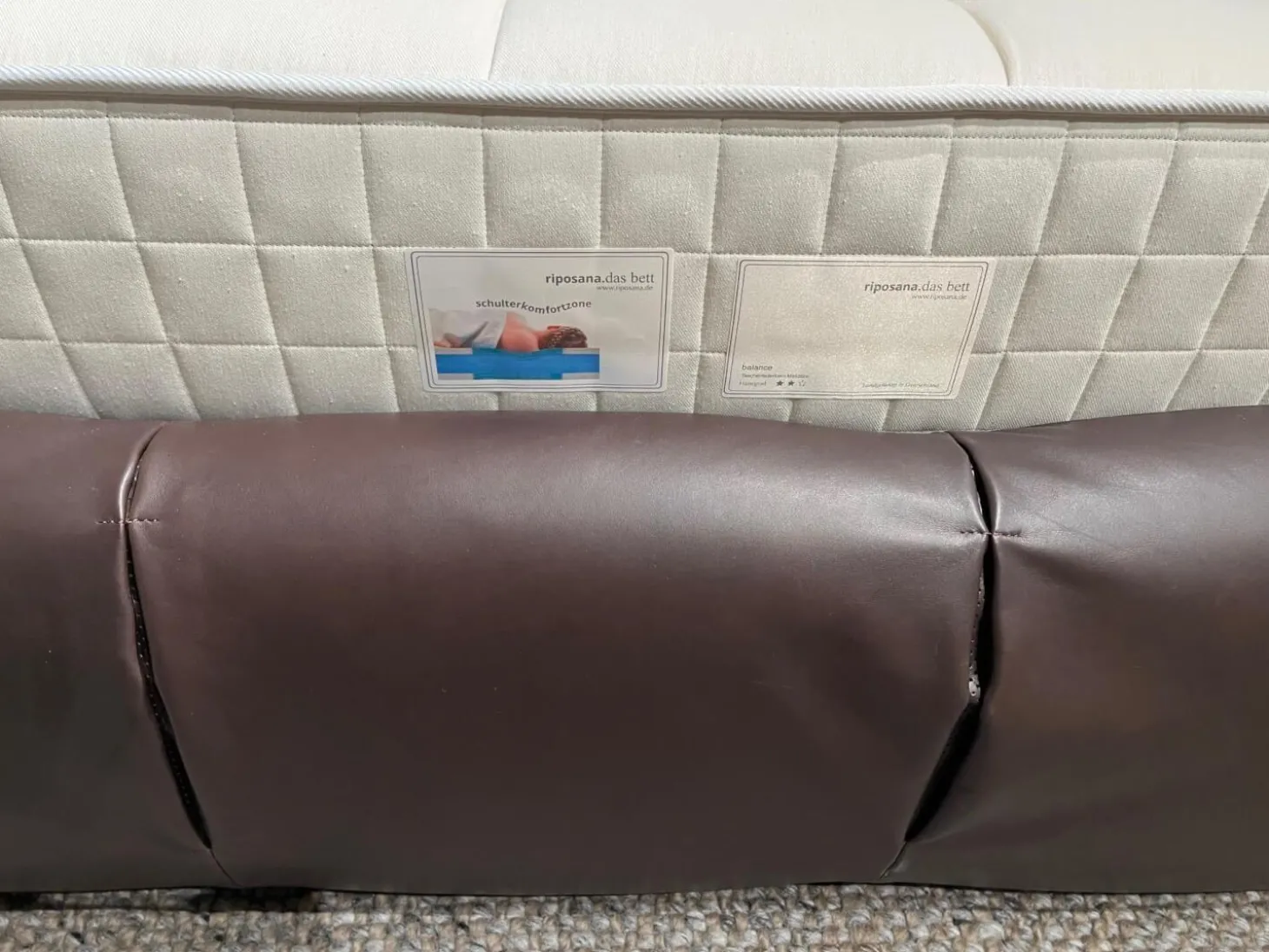 Bett Tufty Time Leder 1228350 Kora Dunkelbraun Füße Eiche Natur Inklusiv Matratze und Lattenrost