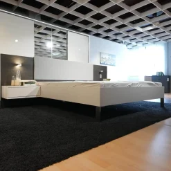 Bett Valea S71 69892 Lack R5 Brilliantgrau Hellgrau Weiß Kopfteil Dunkelgrau Inklusive Zubehör Inklusive Zubehör Ohne Matratze Ohne Lattenrost