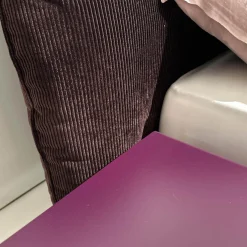 Bettanlage MD 13 Rose Stoff Charmelle Cord 103 Aubergine Violett Holzfuß Inklusive Beistelltisch Und Metallcontainer