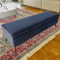 Bettbank Backflip Stoff Samt dunkelblau Allure Velvet CA 1357055 C