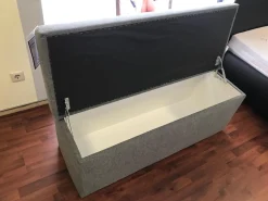 Betttruhe Modell Deluxe Stoff 4672 Ontario Farbe 20 Hellgrau Uni