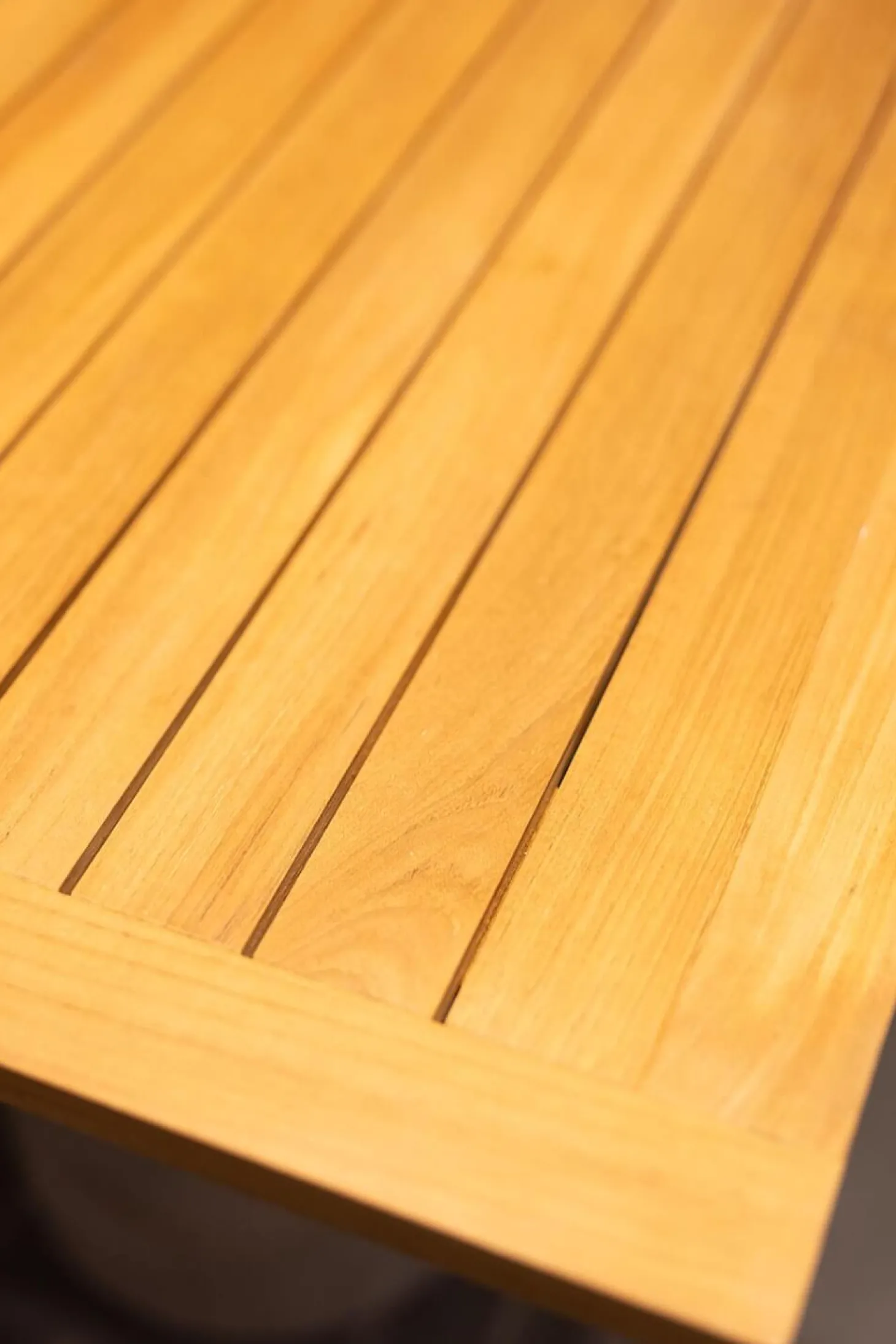 Bistrotisch Roll Platte Teak Gestel 30C Bronze Schwarz