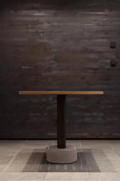 Bistrotisch Roll Platte Teak Gestel 30C Bronze Schwarz