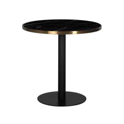 Bistrotisch Zenza Kunstmarmor Schwarz Gestell Edelstahl Schwarz