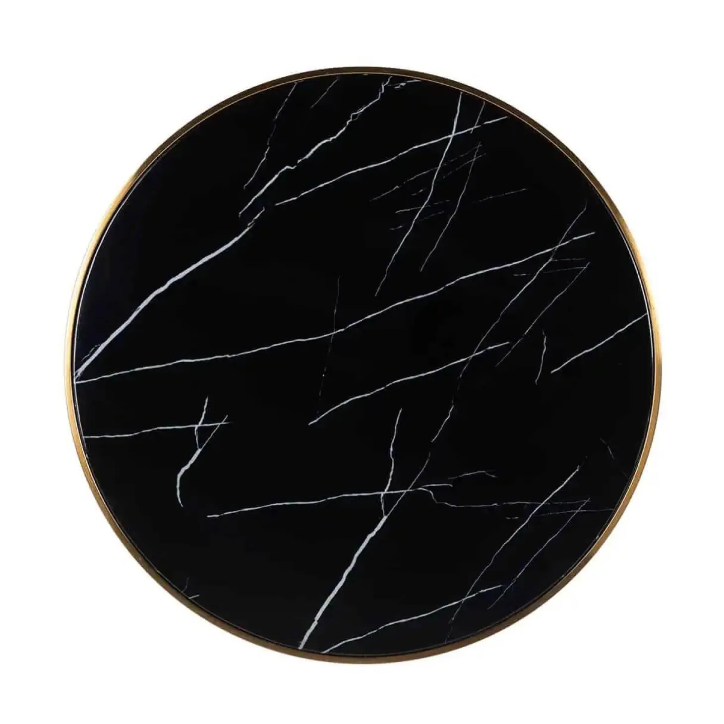 Bistrotisch Zenza Kunstmarmor Schwarz Gestell Edelstahl Schwarz